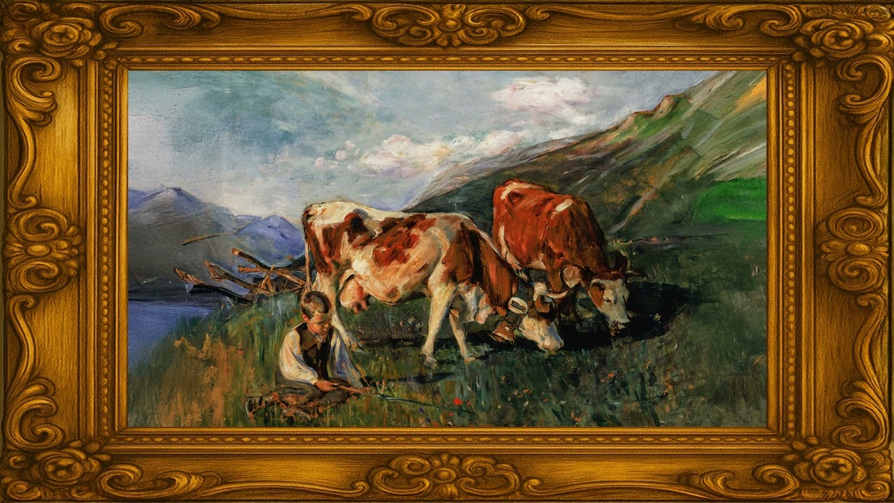 Pastoral Cow Landscape in 4K | Two-Hour Vintage Frame TV Art for Relaxation & Home Ambience