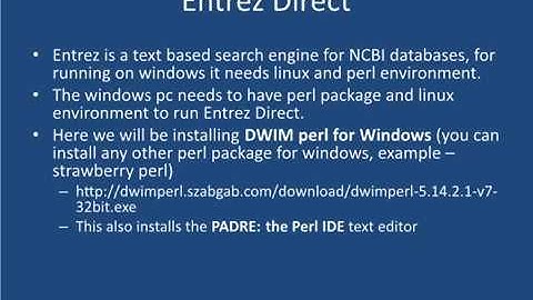 How to: Install and use Entrez in Windows 10