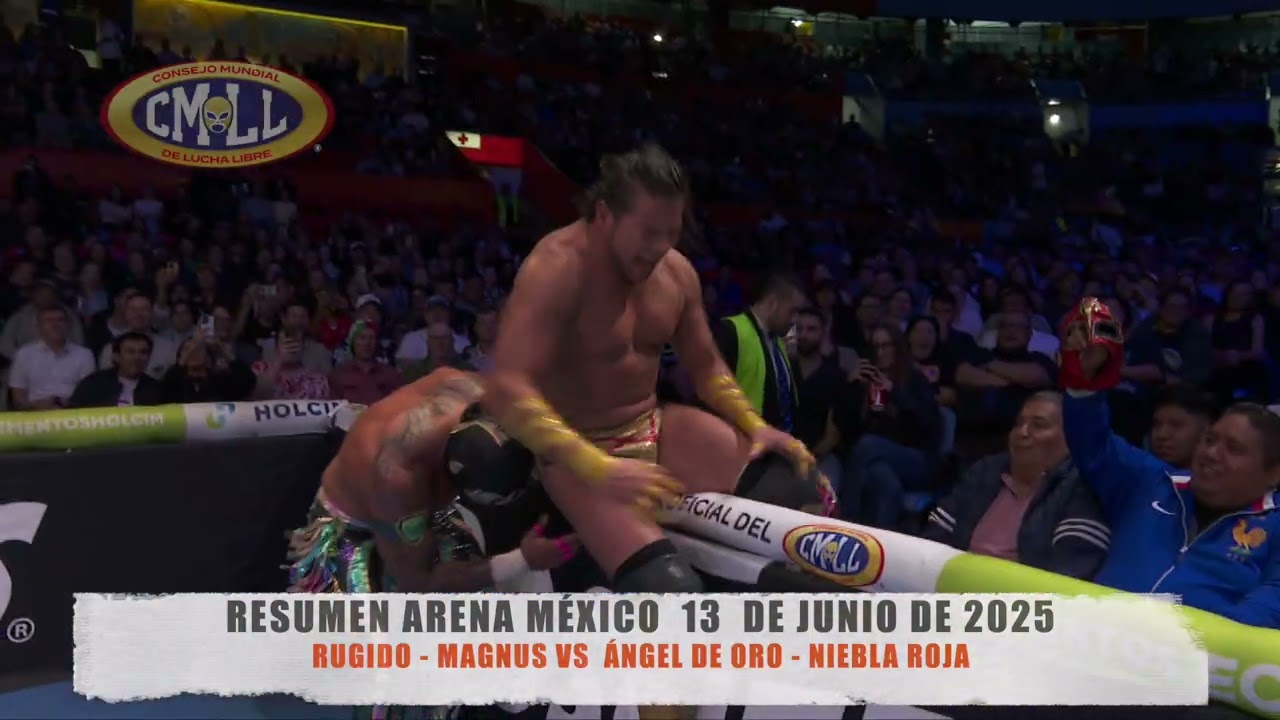 CMLL - RUGIDO - MAGNUS VS  ÁNGEL DE ORO - NIEBLA ROJA / ARENA MÉXICO / 13-06-25