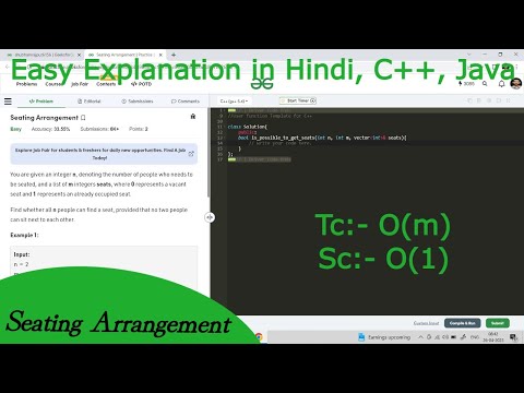 Seating Arrangment | Hindi | GFG POTD | C++ | Java | Code Kar Lo
