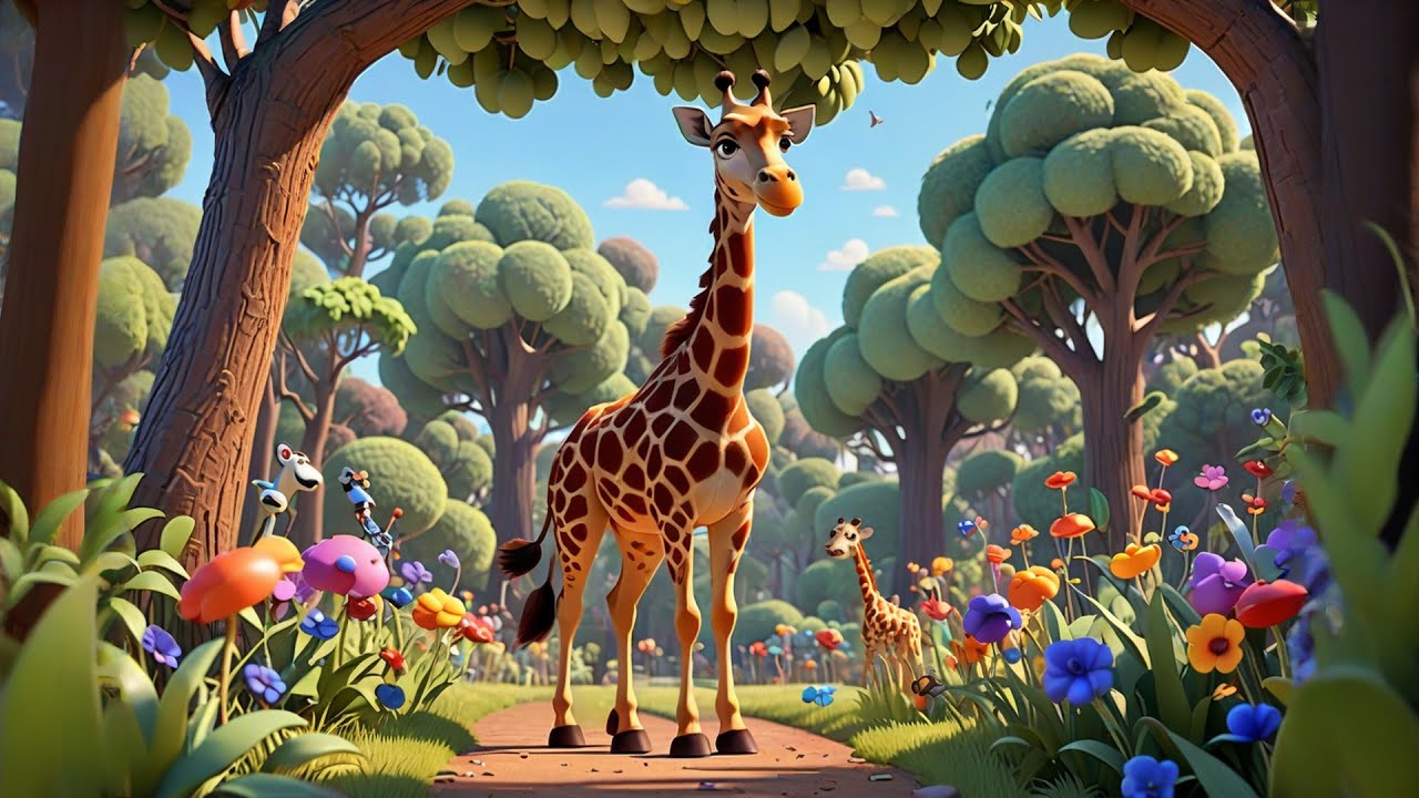 The Giraffe’s Tallest Hat 🦒🎩 | Fun Animal Story for Kids | Learn Size & Clothing