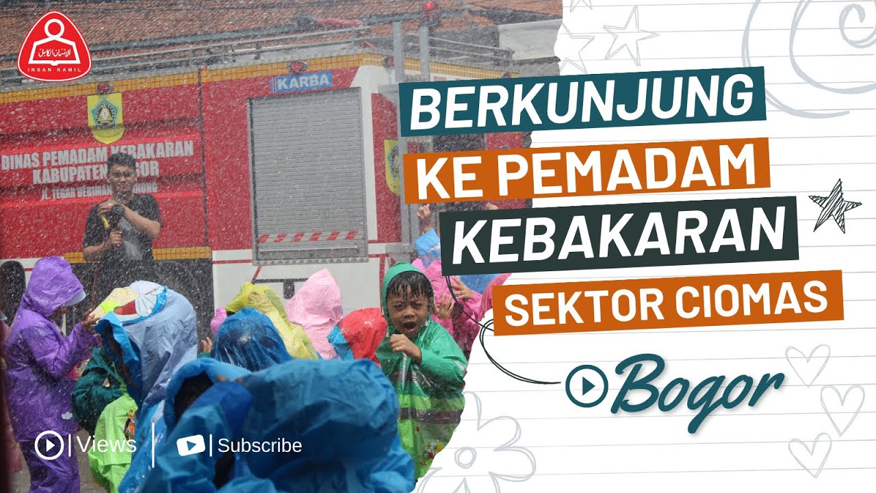 Keseruan TK Insan Kamil Bogor Berkunjung ke Dinas Pemadam Kebakaran Kabupaten Bogor Sektor Ciomas