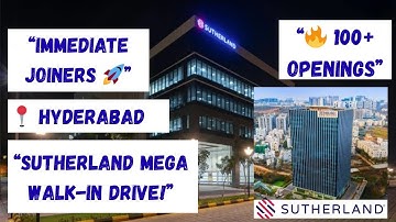 🔥Sutherland Mega Walk-in Drive 2025 | International Non-Voice Process | Hyderabad Job Alert | Apply!