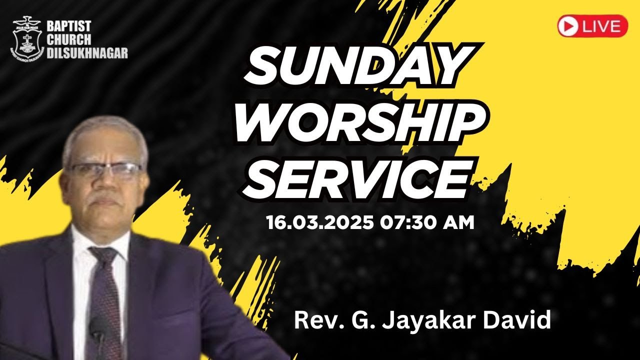 Morning Worship Service ll Rev.G. Jayakar David ll 16.03.2025 - YouTube