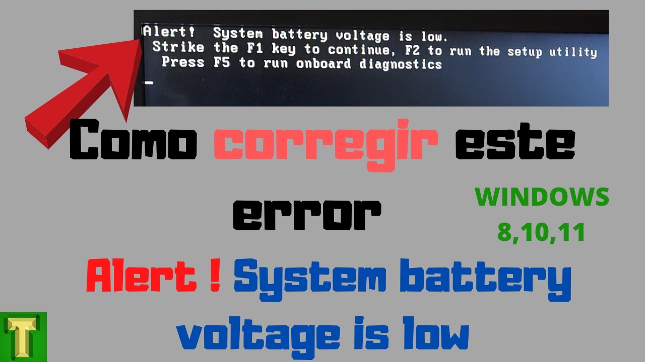 Alert system battery voltage is low (solución 2024)system battery voltage  is low dell optiplex - YouTube