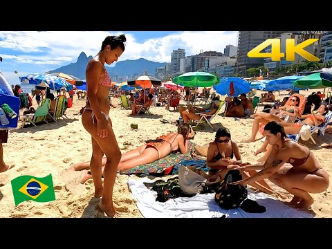 4K WALKING TOUR IPANEMA BEACH ON SUNDAY | 🇧🇷 BRAZIL