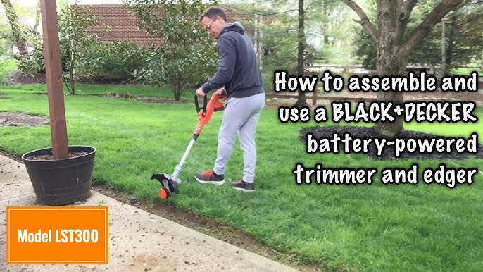 Bad Back & Neck Use Light Weight Black + Decker LST201 20V 10in String  Trimmer Edger Box & Review. 