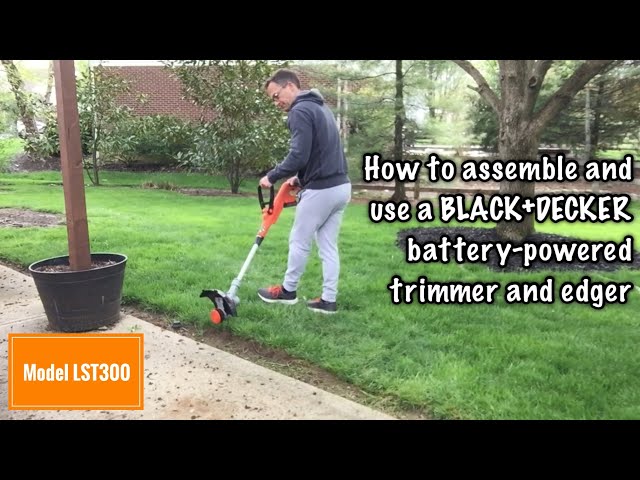 BLACK+DECKER LST300 20V MAX Cordless Battery Powered 2-in-1 String Trimmer  & Lawn Edger Kit with (1) 2Ah Battery & Charger