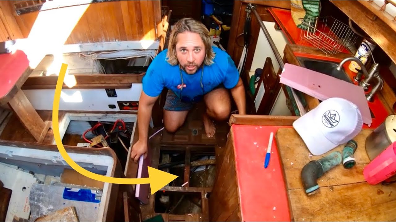 NEVER ENDING BOAT REFIT | BIG Hole  in Companion Way Floor | Paper Boat Project