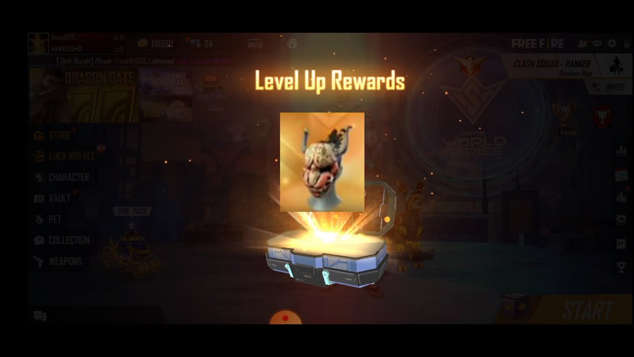 LEVEL UP || REWARD SAKURA || SEASON 1 || BY ASRAF FF