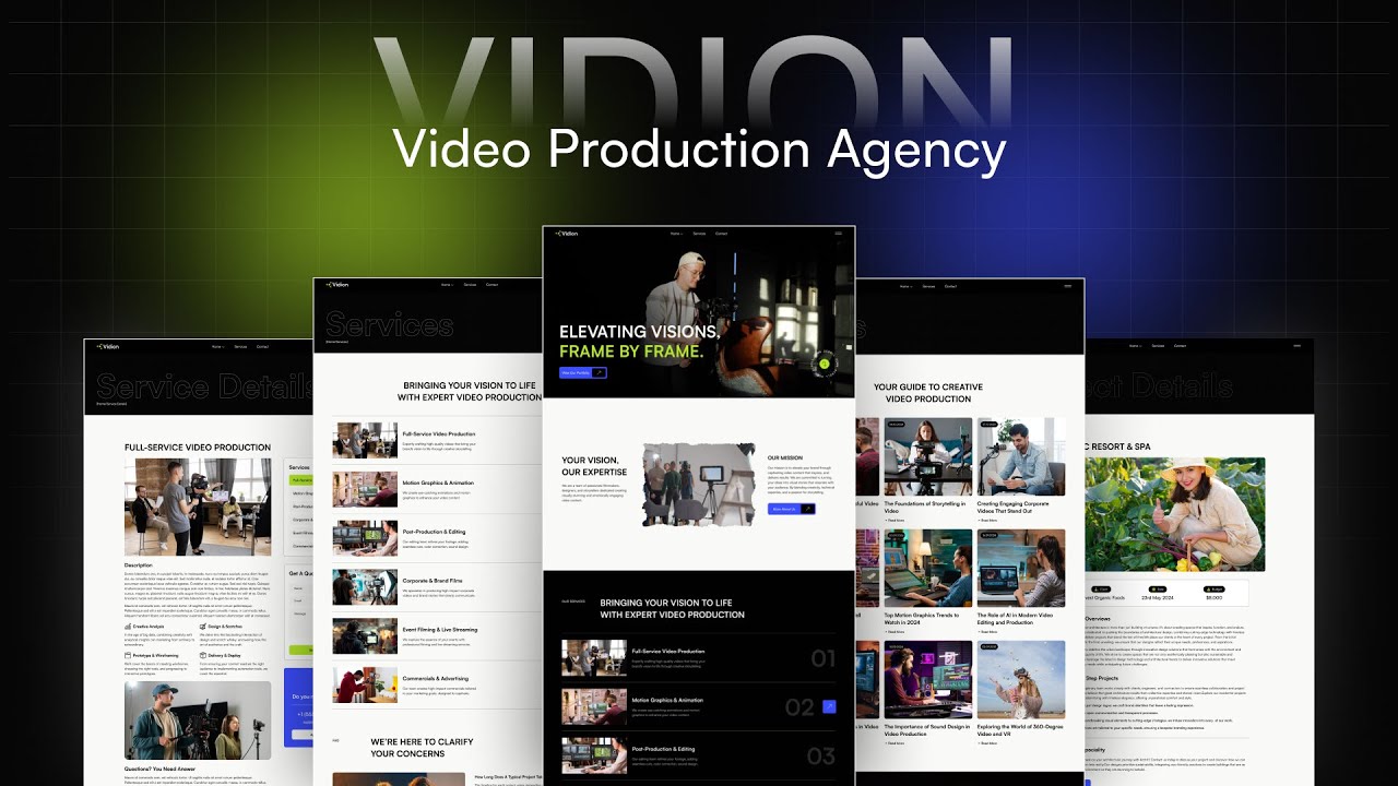 Vidion - Video Production Website Template / Perfect Webflow Template for Videographers