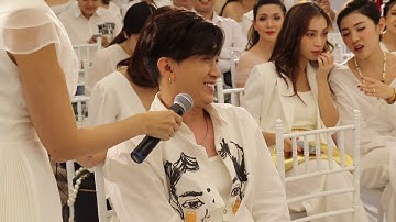 Chi Dân "muối mặt" khi Trường Giang liên tục réo tên Ninh Dương Lan Ngọc giữa sự kiện đông người