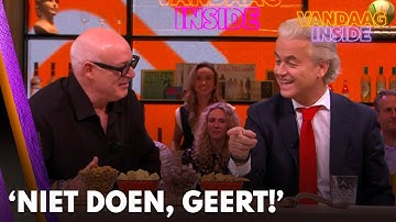 Wilders wil borrelhapje van tafel pakken maar René grijpt in: ‘Niet doen, Geert!’ | VANDAAG INSIDE