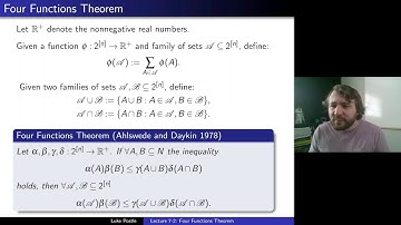 Probabilistic Methods 7-2: Four Functions Theorem