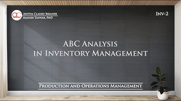 Inv-2 | ABC Analysis for Classification of Inventory in inventory Management (in Hindi)