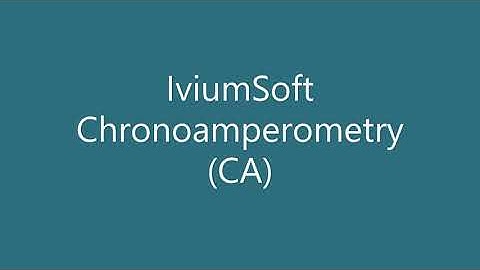 IviumSoft - Chronoamperometry