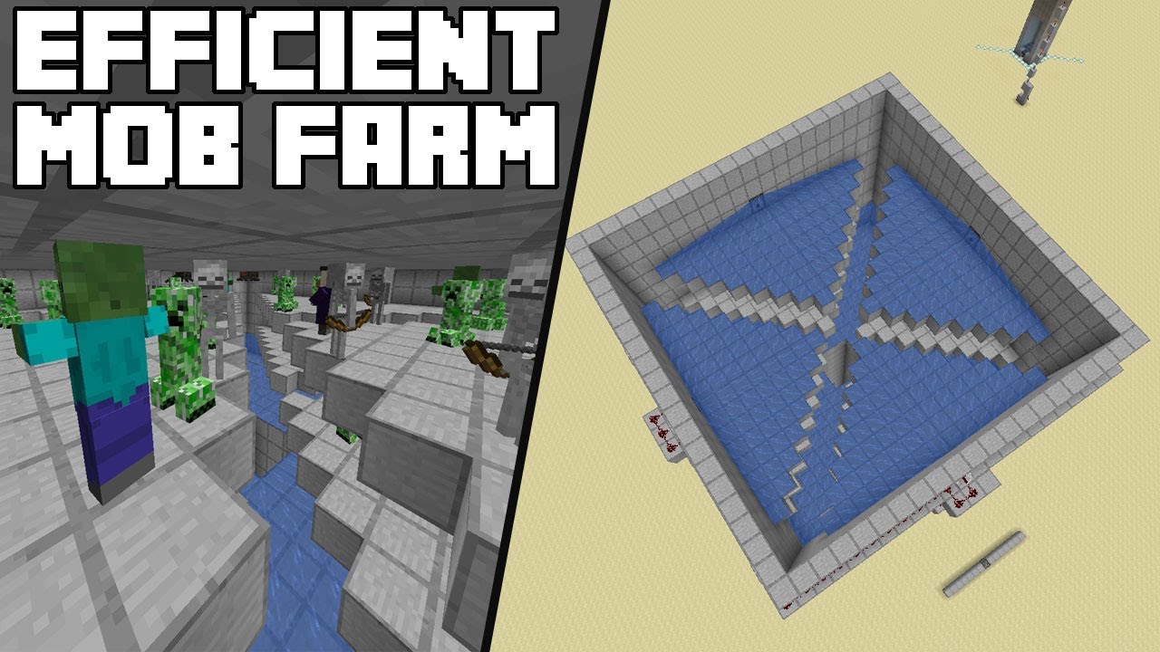 Minecraft Tutorial Efficient Mob Farm Java Edition 1 14 1 15 Youtube