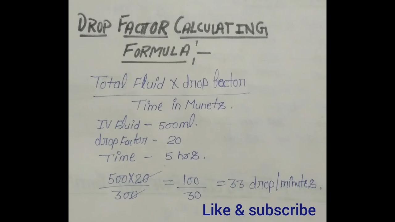 how to calculate drop factor /drop factor of iv set formula best you