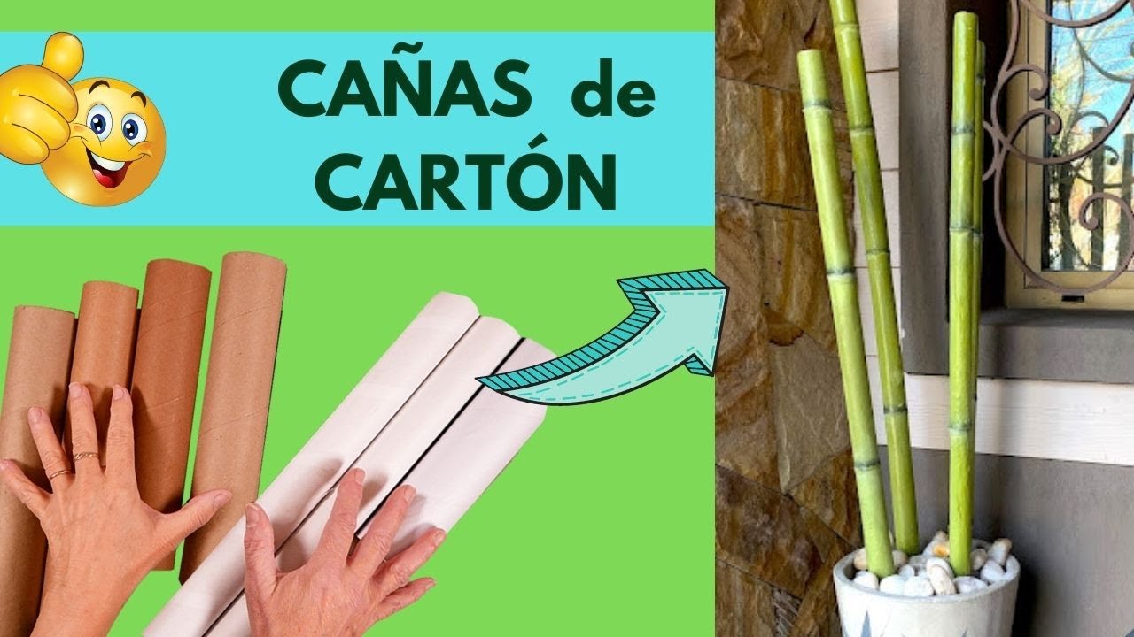 🌾Como hacer Bambú Artificial,🌱 reciclando tubos de cartón. 