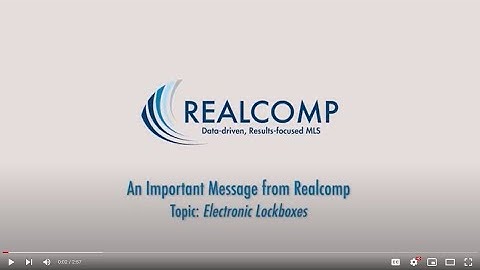 An Important Message from Realcomp - Topic: Electronic Lockboxes - Video #2