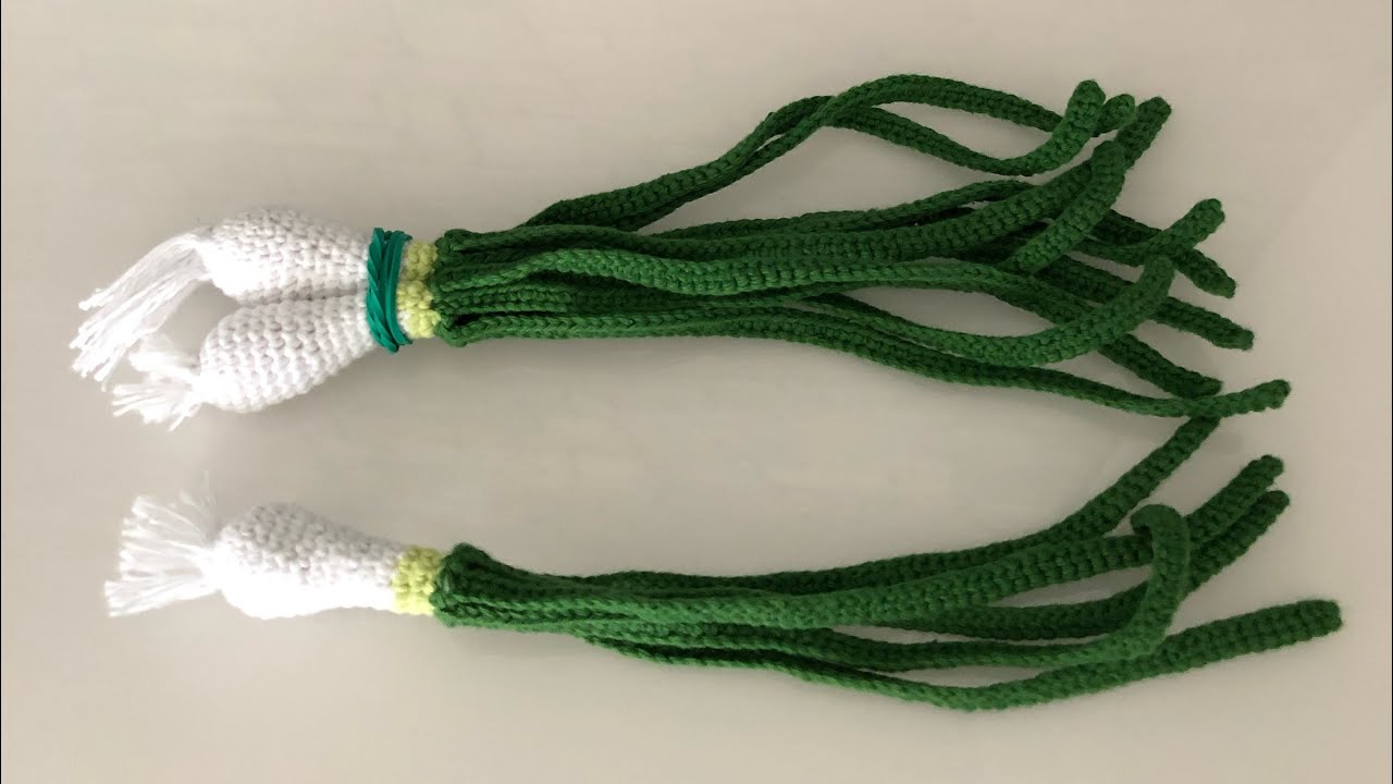 Örgüden yeşil soğan,lauchzwiebel,scallion