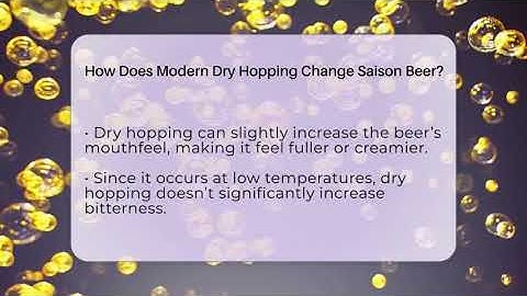 How Does Modern Dry Hopping Change Saison Beer? - The Pint Guy