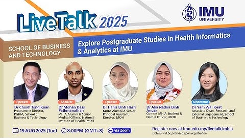 Live Talk 2025: Explore Postgraduate Studies in Health Informatics & Analytics at IMU