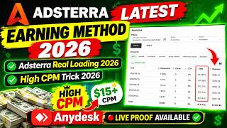 Latest Adsterra Earning Method 2026 | Adsterra Real Loading 2026 | High CPM Trick 2026