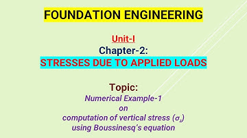 Numerical Example-1 on computation of vertical stress (σz) using Boussinesq’s equation