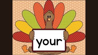 Master Dolch Second Grade Sight Words Set 1 | Thanksgiving Turkey Flashcards for Fall Learning Fun