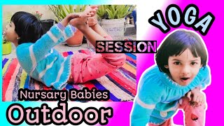 🧘🕉️YOGA Session with SAANVI | Let's warm up | play outdoor Games | English by Saanvi | Nursary Class