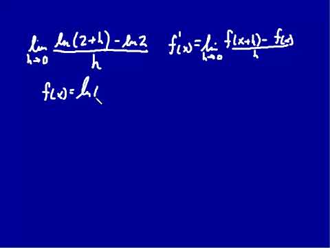 Limit as h goes to 0 for (ln(2+h)-ln2)/h   AP Calculus explained
