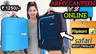 CSD Army Canteen vs. Online Sale Price | Safari Trolley Soft vs. Hard | Luggage Bag Unboxing & Re... screenshot 2