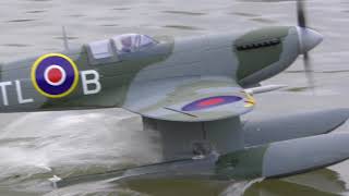 通販で買った  ラジコン飛行機を ちょい風 の日に 初飛行させてみたら【4K】DYNAM Super marine Spitfire MK.VB On Floats