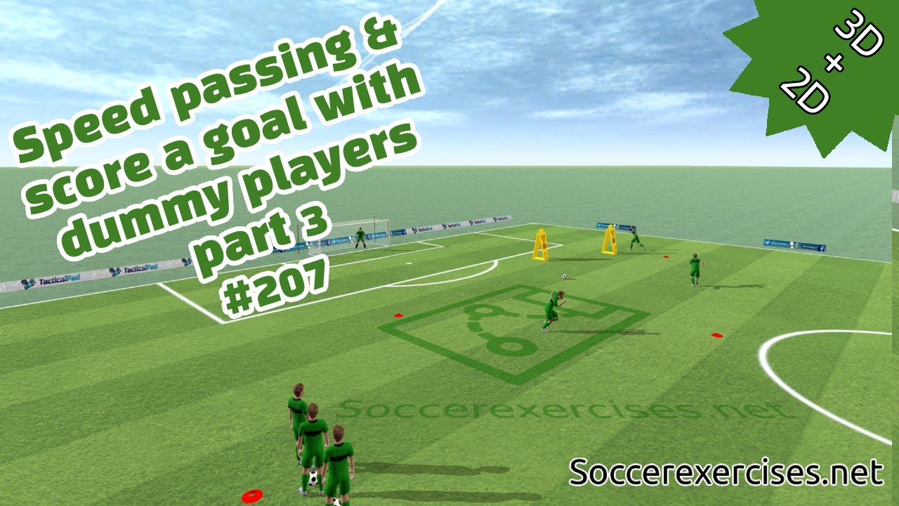 Speed passing & score a goal with dummy players part 3 Soccer