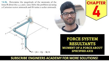 4-56 Moment of a Force about specified axis Chap 4 (Hibbeler Statics 14th Edition) Engineers Academy