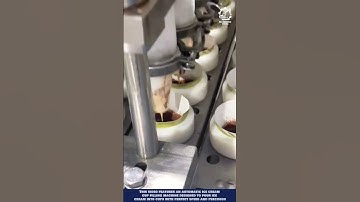 Innovative Machine for Automatic Ice Cream Cone Filling #machineinaction #machinery #icecream