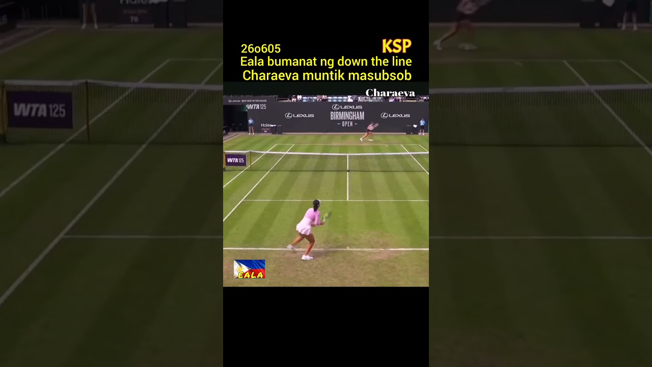 Alex Eala pumalo ng down the line, Charaeva hindi nakahabol.