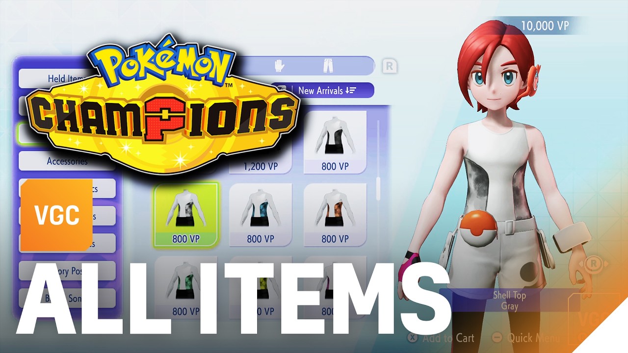 Pokémon Champions All Items, Outfits, Prices and Battle Pass