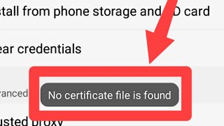 No certificate file is found error in Vivo phones