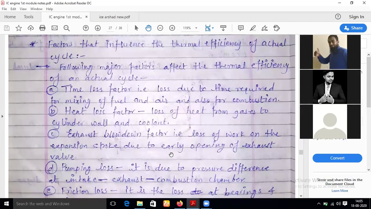 Losses in actual cycle in an IC engine YouTube