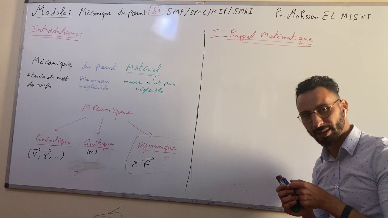 Mécanique du point video 1 chapitre 1 part 1