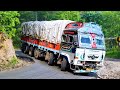 Extreme Toughest Ghat Road Truck Driving | Truck Lorry Videos | Trucks in Mud