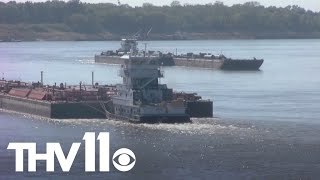 Mississippi River reaches record-low levels, impacting barges