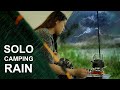 Solo camping in heavy rain and thunderstorms over night