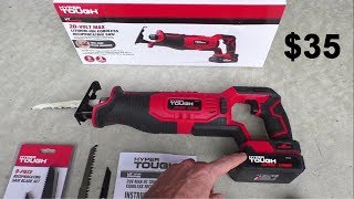 $35 Reciprocating Saw REVIEW Hyper Tough WALMART cordless battery black and decker dewalt