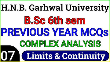 Complex Analysis | Previous Year MCQs | Limits & Continuity