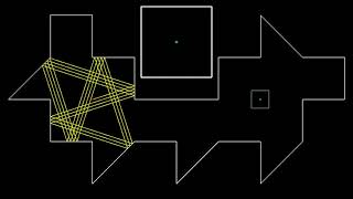 Yellow's great escape: trajectory of one particle in a Tokarsky unilluminable room