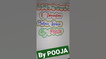 Metric Space for M.sc 1-sem Lecture-1 by POOJA