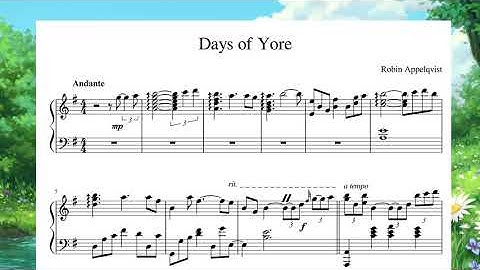 Days of Yore | Sheet Music Video | Piano